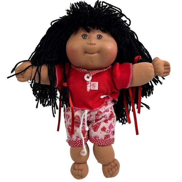 VTG 1988 1st Edition Mattel Cabbage Patch Kid Doll Long Black Hair CPK - Picture 1 of 11
